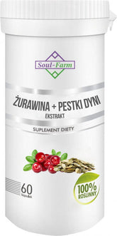 Canneberge + extrait de pépins de courge 60 gélules (275 mg + 275 mg) - SOUL FARM